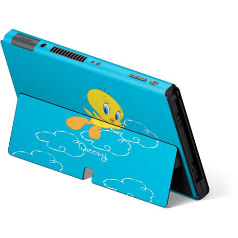 Looney Tunes Tweety Bird Flying Nintendo Switch OLED (2021) Skin
